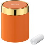 Tzf - mini poubelle de table en acier inoxydable brossé avec couvercle ondulé (orange) Tzf - mini poubelle de table en acier inoxydable brossé avec couvercle ondulé (orange)