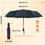 Tzf - parapluie automatique piant, 42 inch parapluie compact rsistant au vent, umbrella pliable solide ...