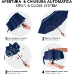 Tzf - parapluie femme pliant ouverture et fermeture automatique - ombrelle femmes pliable color a motifs ...