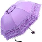 Tzf - parasol de princesse vintage en dentelle uv pliable avec broderie florale 3d bleu Tzf - parasol de princesse vintage en dentelle uv pliable avec broderie florale 3d bleu