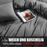 Tzf - parure de lit 200x200, anthracite, doux et agréable au toucher, infroissable et infroissable, lot ... Tzf - parure de lit 200x200, anthracite, doux et agréable au toucher, infroissable et infroissable, lot ...