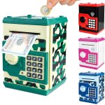Tzf - tirelire digitale atm pour enfants de 3  12 ans, coffre - fort electronique avec mot de passe, ...