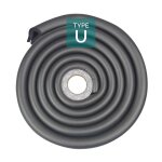 U type coin de table en verre pare - chocs de protection, noir