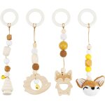 Ulteronixshop - arche portique deveil eveil bebe bois 4 pi�ces arche de jeux b�b� jouet a suspendre bebe ...