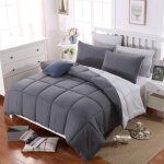 Ulteronixshop - couette bicolore chaude l'hiver 450g / m epais 140x200cm hypoallerg�nique gris fonc� ...