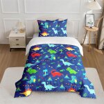 Ulteronixshop - couette dinosaure 3pc gar�on temp�r�e pour lit 1 personne - 100% microfibre - enfant ...