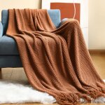 Ulteronixshop - couverture tricot�e gland jet�s de lit couleur solide grille d'ananas nordique chaud ...