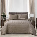 Ulteronixshop - couvre lit matelass� 3 pi�ces 240�220 cm avec 2 taies 50�70 cm, dessus de lit doux, ...