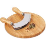 Ulteronixshop - hachoir berceuse avec planche, bambou & acier inoxydable, double lame, diam�tre de 20 ...