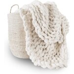 Ulteronixshop - jet� de lit en grosse maille 100% tricot� a la main avec fil chenille jumbo (76, 2 x ...