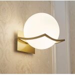 Ulteronixshop - lampe murale interieur, applique murale dor�e a boule de verre, douille e27 avec abat ...