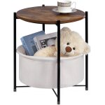 Ulteronixshop - table d'appoint ronde petite table basse avec panier en tissu salon balcon tables de ...