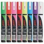 Uni - ball r�f 5046670 marqueur craie pointe ogive large trait de 1, 8 a 2, 5 mm assortiment de couleurs ...