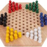 Unibell halma, dames chinoises, jeux de soci�t� educatifs en bois pour enfants klb