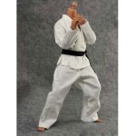 Uniforme blanc judo gi, uniforme kung fu, veste de costume, pantalon pour homme 12 pouces, figurine dragon, ...