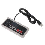 Usb gaming controller plug - play plastique noir + gris pour nes pc windows nouveau