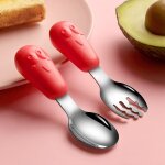 Ustensile en acier inoxydable pour enfants, vaisselle pour tout - petits, couverts de dessin anim�, alimentati ...