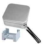 Ustensile de cuisine de camping en alliage d'aluminium 1600ml, l�ger, conteneur a d�jeuner, casserole ...