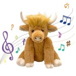 Vache des highlands en peluche ¿ animal en peluche doux et r�aliste avec son meuglement, peluche de ...
