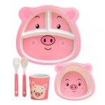 Vaisselle pour enfants, vaisselle a bord lisse sans bpa, plat d'alimentation de grande capacit, cuillre ...