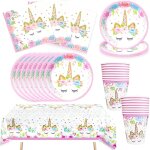 Vaisselle de fte licorne, licorne trousse d'anniversaire pour enfants, anniversaire unicorn decoration ...