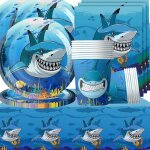 Vaisselle de fte ocan anniversaire requins vaisselle papier set animaux de l'ocan assiettes en papier ...