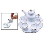 Vaisselle rétro pour maison de poupée, 6 pièces, service a thé, café, mini décoration de cuisine Vaisselle rétro pour maison de poupée, 6 pièces, service a thé, café, mini décoration de cuisine