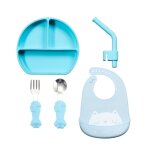 Vaisselle en silicone pour bébé, 5 pièces, vaisselle d'alimentation pour bébé, ustensiles de cuisine ... Vaisselle en silicone pour bébé, 5 pièces, vaisselle d'alimentation pour bébé, ustensiles de cuisine ...