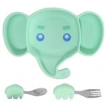 Vaisselle en silicone pour b�b�s, vaisselle pour enfants, dessin anim� el�phant division design silicone ...