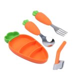Vaisselle en silicone pour b�b�, ensemble de 3 pi�ces, plats pour enfants, assiette d'alimentation, bol ...