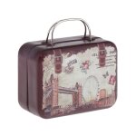 Valise miniature en fer pour maison de poup�e, jolie bo�te a nourriture pour poup�es 1:6