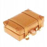 Valise miniature jaune pour maison de poupée 1:6, modèle de bagages, meubles de décoration Valise miniature jaune pour maison de poupée 1:6, modèle de bagages, meubles de décoration
