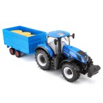 Vhicules miniatures die cast 1 / 32 collection ferme - tracteur new holland t7. 315 avec remorque