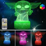Veilleuse 3d pour enfants, 16 lumi�res de b�b� a changement de couleur pour chambre dec