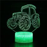 Veilleuse 3d en forme de camion, lampe led a 7 couleurs, cadeau d'anniversaire pour gar�on, petit ami, ...