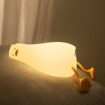 Veilleuse bebe silicone, rechargeable lampe veilleuse silicone tactile canard avec fonction de support ...
