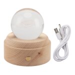 Veilleuse boule de cristal 3d avec base lumineuse led en bois, décoration de chambre à coucher, cadeau ... Veilleuse boule de cristal 3d avec base lumineuse led en bois, décoration de chambre à coucher, cadeau ...