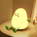 Veilleuse enfants, veilleuse b�b� lampe de nuit dimmable lampe enfants en silicone, usb rechargeable, ...