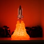 Veilleuse fus�e, impression 3d, lampe navette spatiale, veilleuse avec usb rechargeable pour la maison, ...