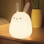 Veilleuse lapin mignon, veilleuse mignonne pour enfants, veilleuse mignonne en silicone, lampe de chambre ...