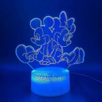 Veilleuse led 3d minnie mickey pour chambre d'enfant