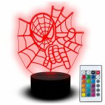 Veilleuse led 3d statuette gravure marvel spiderman conte de fes film pour enfants