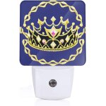 Veilleuse led enfichable avec motifs diademe fantaisie, capteur du crepuscule a l'aube, pour couloirs, ...