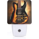 Veilleuse led enfichable avec motifs de guitare instrumentale, capteur du crepuscule a l'aube pour couloirs, ...