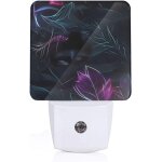 Veilleuse led noire a motifs mysterieux, capteur du crepuscule a l'aube, pour couloirs, chambres a coucher, ...