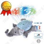 Veilleuse projecteur musicale et lumineuse peluche veilleuse jouet projecteurs etoiles a pile elphant ...