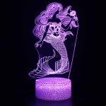 Veilleuse sir�ne pour enfants, lampe de nuit 3d, 16 couleurs changeantes