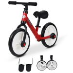 V�lo enfant draisienne 2 en 1 roulettes et p�dales amovibles roues 11  hauteur selle r�glable acier rouge ...