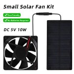 Ventilateur  nergie solaire pour camping en plein air petit ventilateur solaire avec kit de ventilateur ...