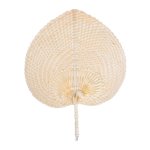 Ventilateur de refroidissement tiss en bambou artificiel, en forme de cur, fait a la main, pour l't, ...